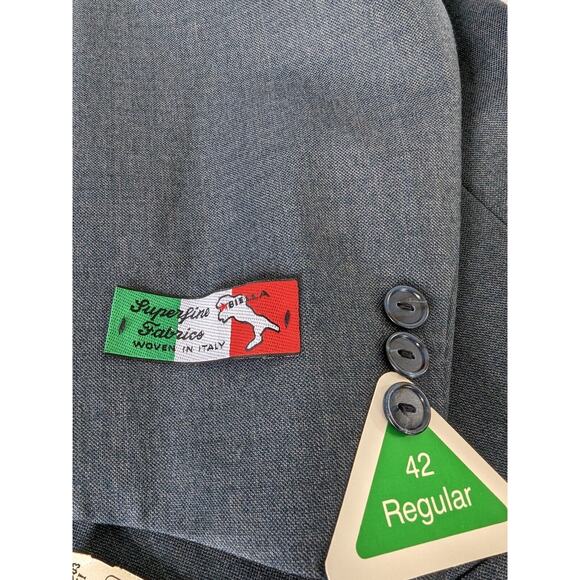 Vintage LeBaron Wool Blazer‎ Men's Size 42R Union Made USA Gray Model Howell New - Picture 8 of 16